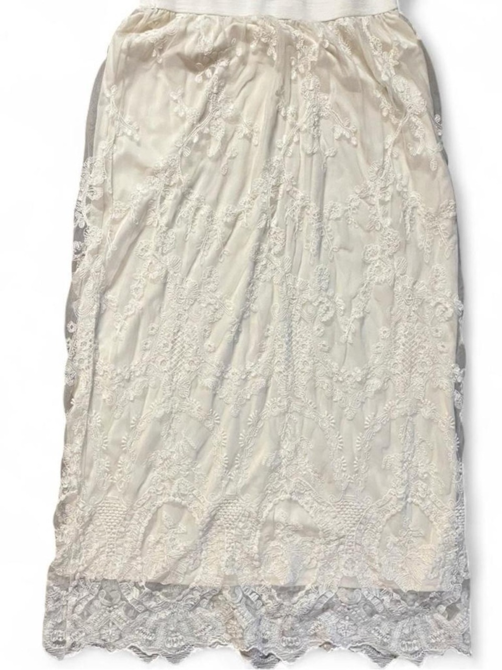 Cato Cream Lace Midi Skirt